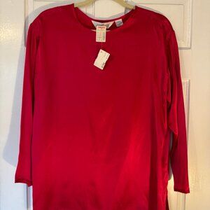 Vintage Sunny Leigh Hot Pink Silk Long Sleeve Blouse